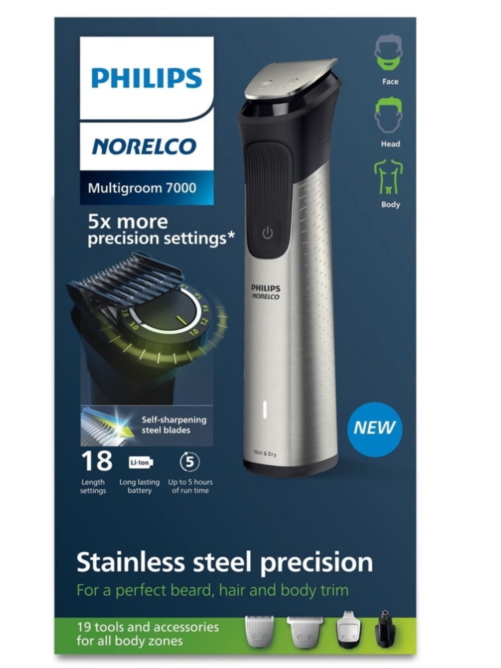 Multigroom 7000 Stainless Steel Precision Trimmer - Silver/Black - Picture 2 of 6
